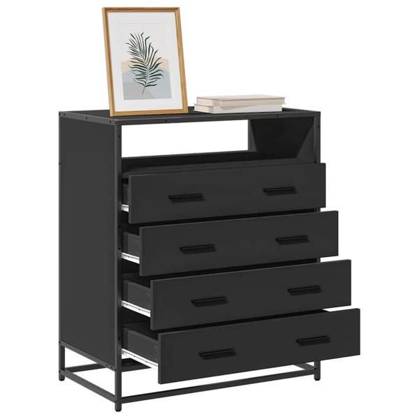 ARDEBO.de - Schubladenschrank Schwarz 70x41x83,5 cm Holzwerkstoff