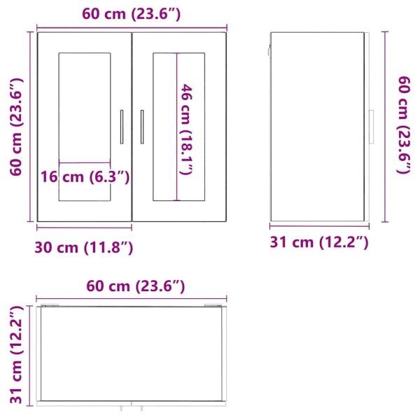 Küchen-Hängeschrank mit Glastür Porto Altholz-Optik