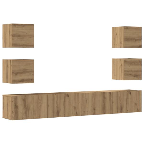 ARDEBO.de - TV-Wandschränke 6 Stk. Artisan-Eiche Holzwerkstoff
