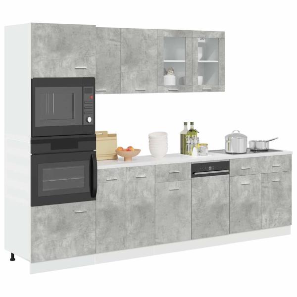 ARDEBO.de - 7-tlg. Badmöbel-Set Betongrau Holzwerkstoff