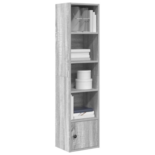 ARDEBO.de - Bücherregal Grau Sonoma 31x24x127 cm Holzwerkstoff