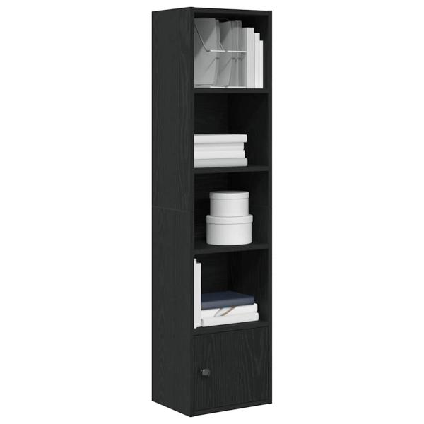 ARDEBO.de - Bücherregal Schwarz Eichen-Optik 31x24x127 cm Holzwerkstoff