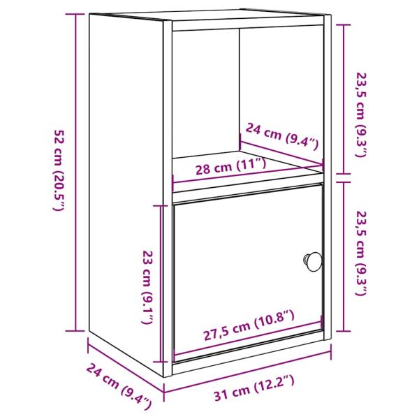 Bücherregal Weiß 31x24x52 cm Holzwerkstoff