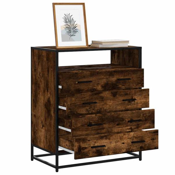 ARDEBO.de - Schubladenschrank Räuchereiche 70x41x83,5 cm Holzwerkstoff
