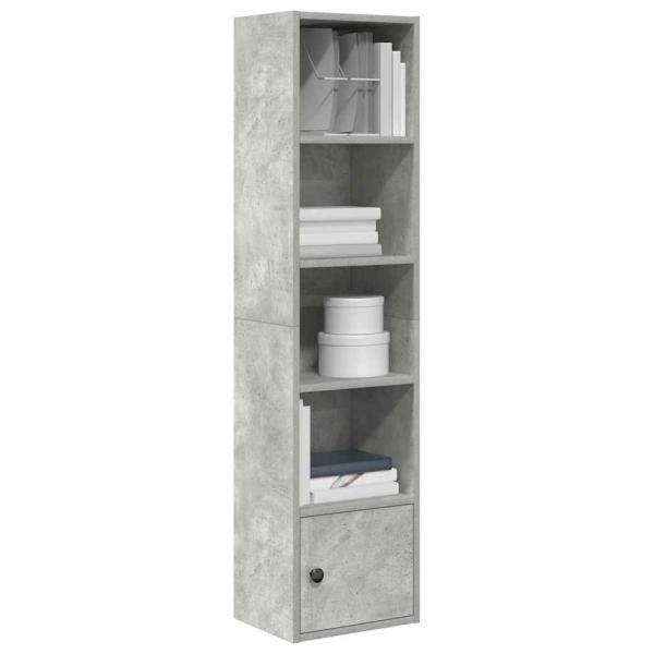 ARDEBO.de - Bücherregal Betongrau 31x24x127 cm Holzwerkstoff