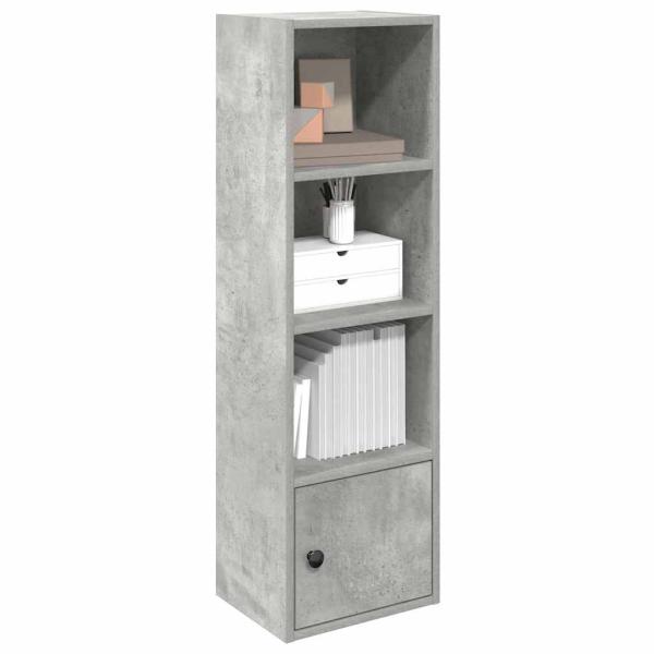 ARDEBO.de - Bücherregal Betongrau 31x24x102 cm Holzwerkstoff