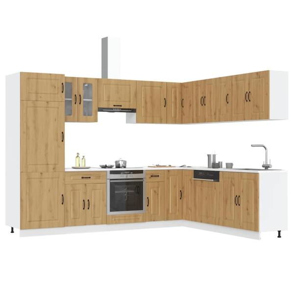 ARDEBO.de - 14-tlg. Küchenschrank-Set Kalmar Artisan-Eiche Holzwerkstoff