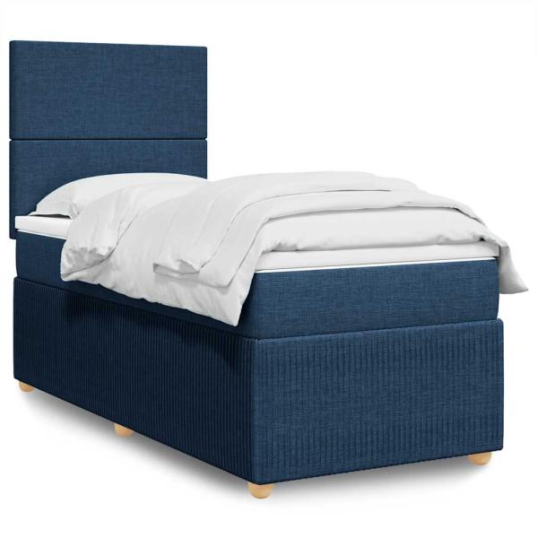 ARDEBO.de - Boxspringbett mit Matratze Blau 80x200 cm Stoff
