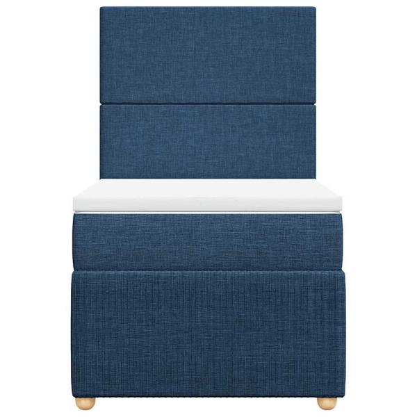 Boxspringbett mit Matratze Blau 80x200 cm Stoff