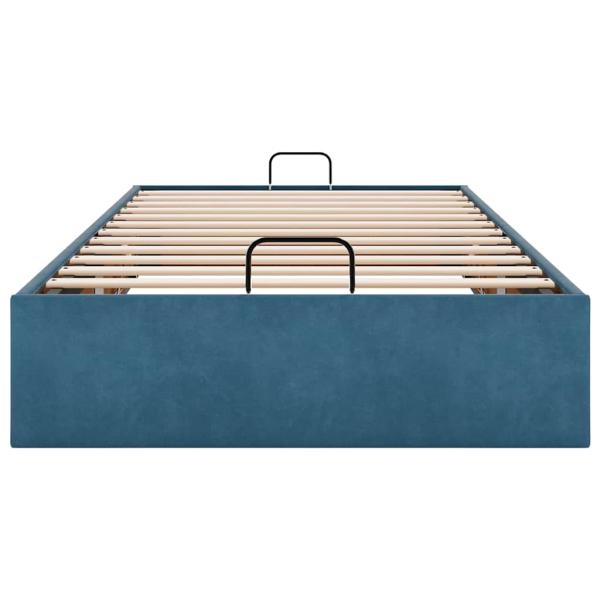 Ottoman-Bett ohne Matratze Dunkelblau 90x190 cm Samt