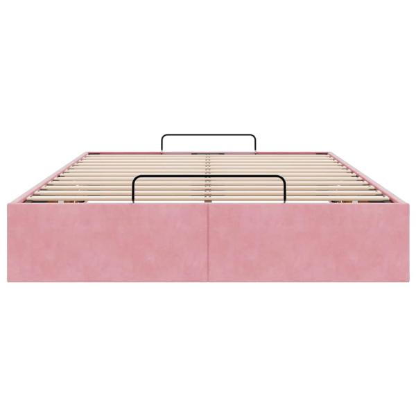 Ottoman-Bett ohne Matratze Rosa 120x190 cm Samt
