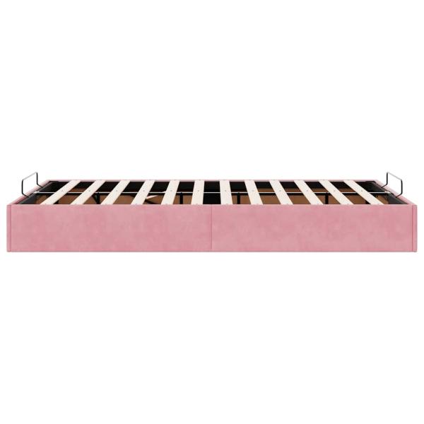 Ottoman-Bett ohne Matratze Rosa 120x190 cm Samt
