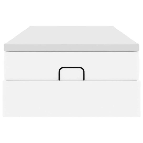 Ottoman-Bett mit Matratze Weiß 90x200 cm Kunstleder