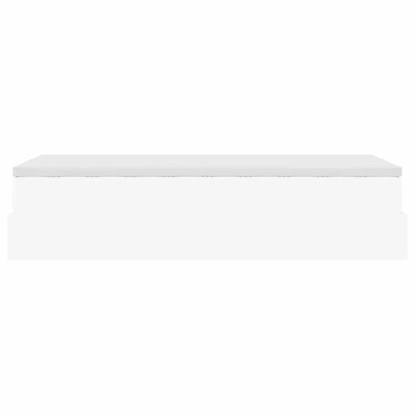 Ottoman-Bett mit Matratze Weiß 90x200 cm Kunstleder