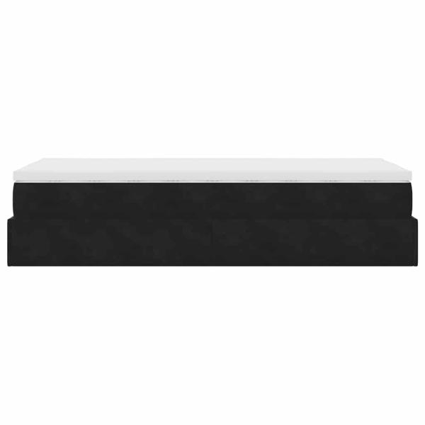 Ottoman-Bett mit Matratze Schwarz 100x200 cm Samt