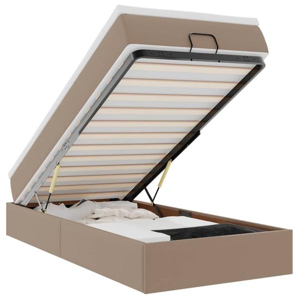 Ottoman-Bett mit Matratze Cappuccino-Braun 90x200 cm Kunstleder