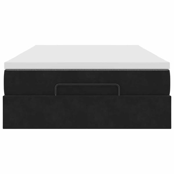 Ottoman-Bett mit Matratze Schwarz 120x190 cm Samt