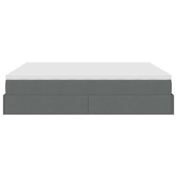 Ottoman-Bett mit Matratzen Dunkelgrau 160x200 cm Stoff