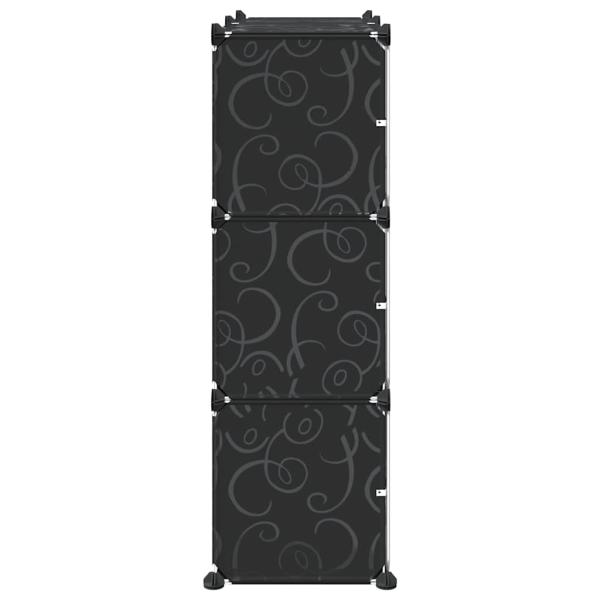 Regalsystem mit 6 Würfeln und Türen Schwarz PP