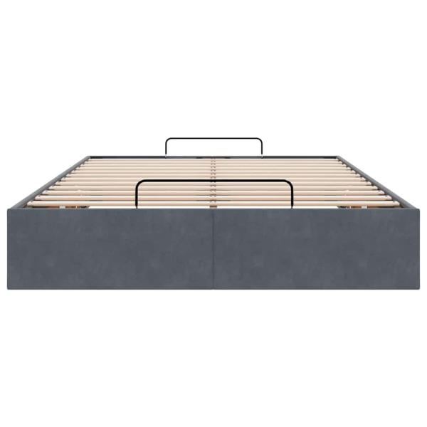 Ottoman-Bett ohne Matratze Dunkelgrau 120x200 cm Samt
