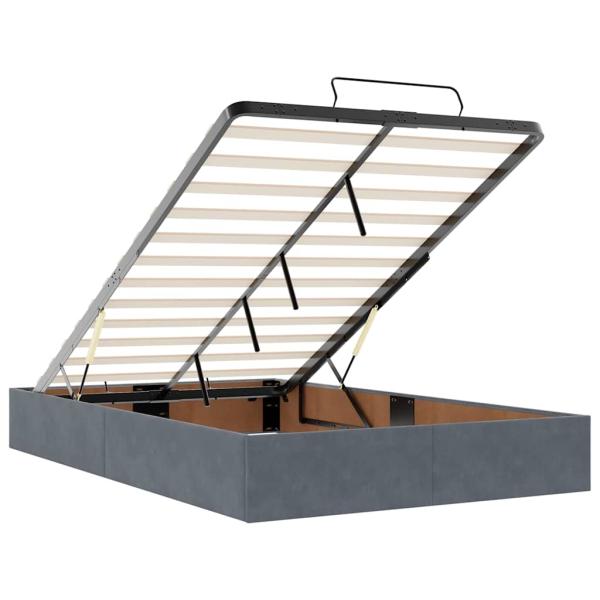 Ottoman-Bett ohne Matratze Dunkelgrau 120x200 cm Samt