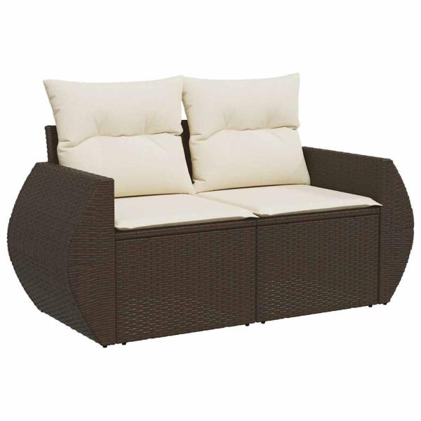 ARDEBO.de - 7-tlg. Garten-Sofagarnitur mit Kissen Braun Poly Rattan