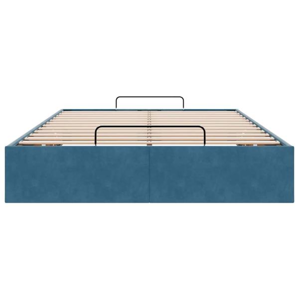 Ottoman-Bett ohne Matratze Dunkelblau 120x190 cm Samt