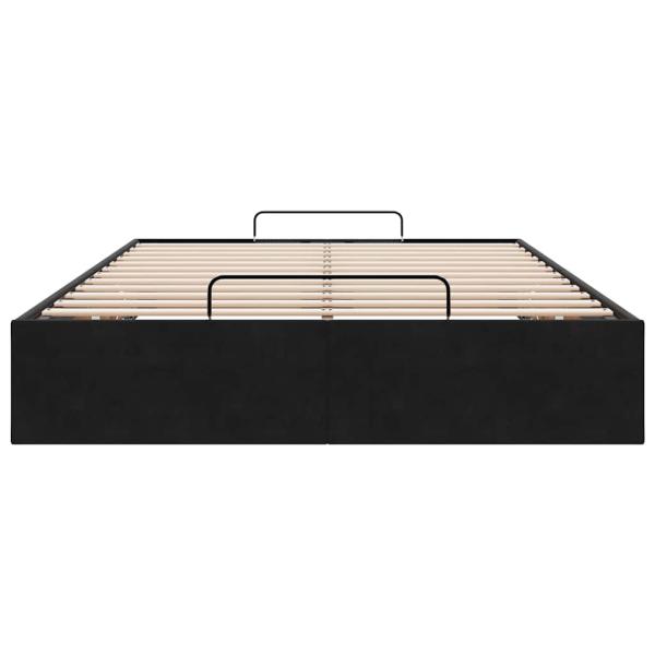 Ottoman-Bett ohne Matratze Schwarz 120x190 cm Samt