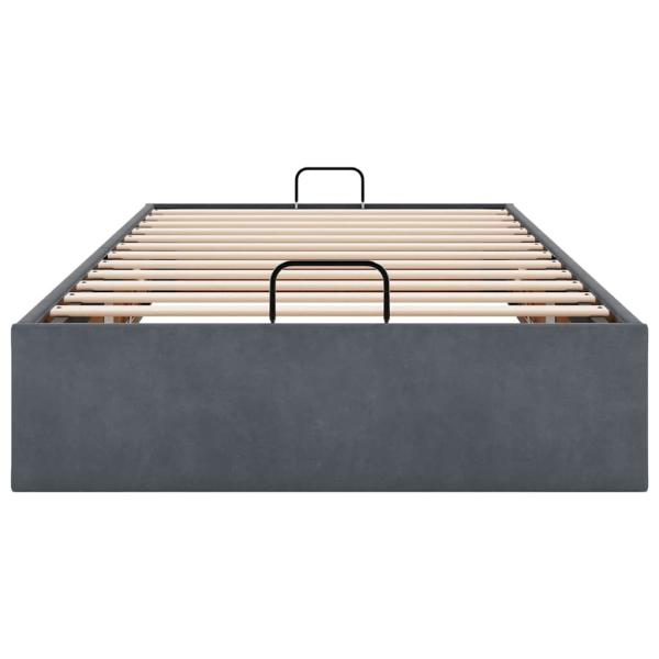 Ottoman-Bett ohne Matratze Dunkelgrau 90x190 cm Samt