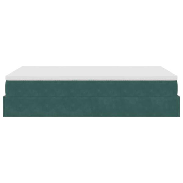 Ottoman-Bett mit Matratze Dunkelgrün 120x190 cm Samt