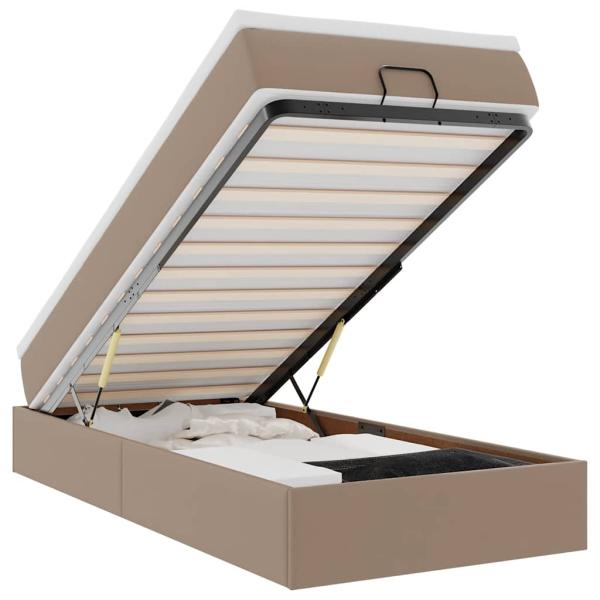 Ottoman-Bett mit Matratze Cappuccino-Braun 80x200 cm Kunstleder