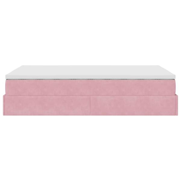 Ottoman-Bett mit Matratze Rosa 120x190 cm Samt