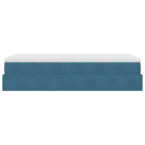 Ottoman-Bett mit Matratze Dunkelblau 100x200 cm Samt