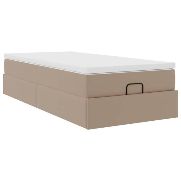 Ottoman-Bett mit Matratze Cappuccino-Braun 100x200cm Kunstleder