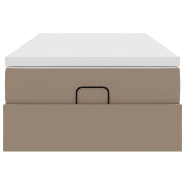 Ottoman-Bett mit Matratze Cappuccino-Braun 100x200cm Kunstleder