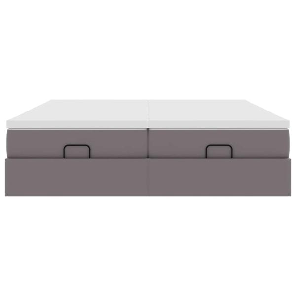Ottoman-Bett mit Matratzen Grau 200x200 cm Kunstleder