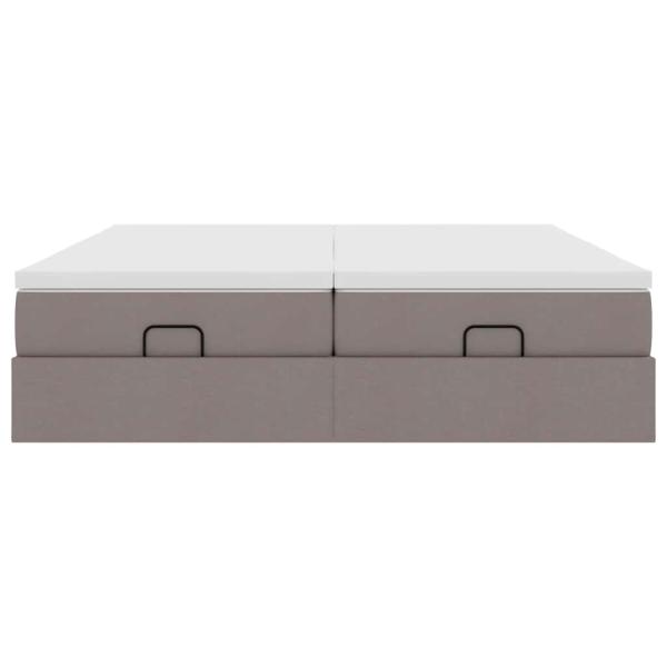 Ottoman-Bett mit Matratzen Taupe 180x200 cm Stoff