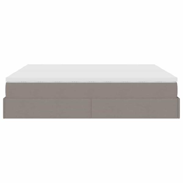 Ottoman-Bett mit Matratzen Taupe 180x200 cm Stoff