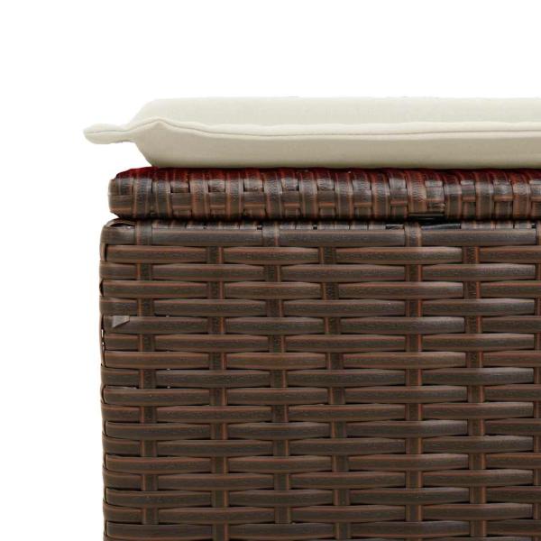 9-tlg. Garten-Sofagarnitur mit Kissen Braun Poly Rattan