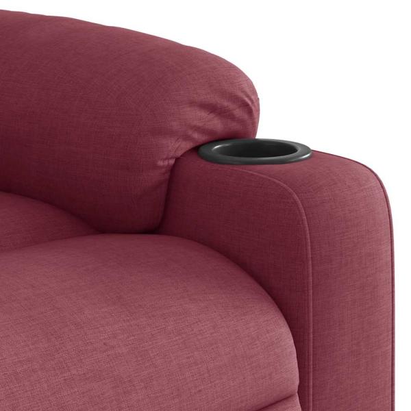 Relaxsessel mit Aufstehhilfe Elektrisch Weinrot Stoff