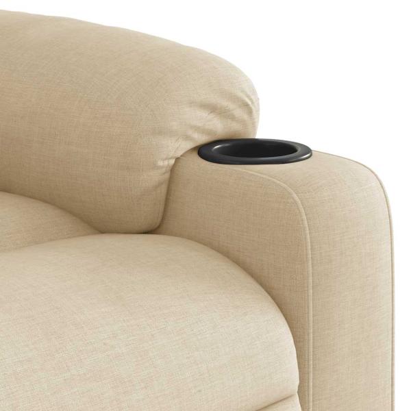 Relaxsessel mit Aufstehhilfe Elektrisch Creme Stoff