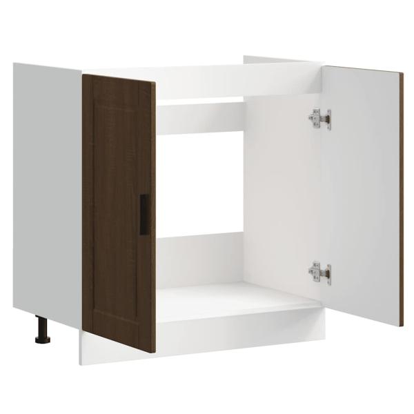 ARDEBO.de - Spülenunterschrank Porto Braun Eichen-Optik 80x46x81,5 cm