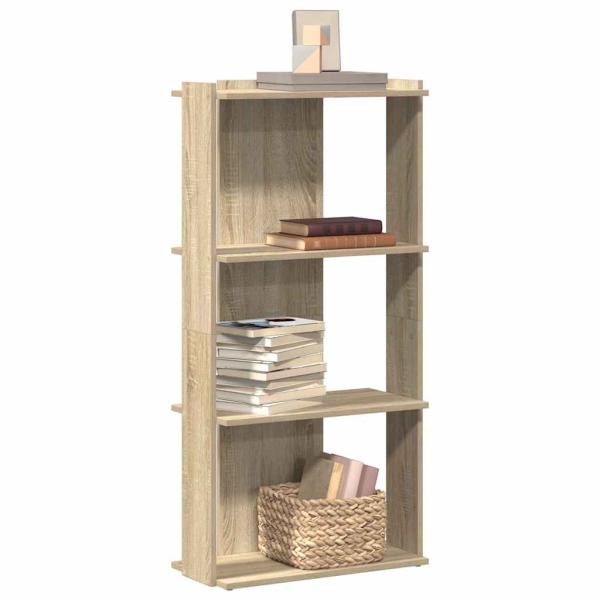 ARDEBO.de - Bücherregal 3 Böden Sonoma-Eiche 60x30x120 cm Holzwerkstoff