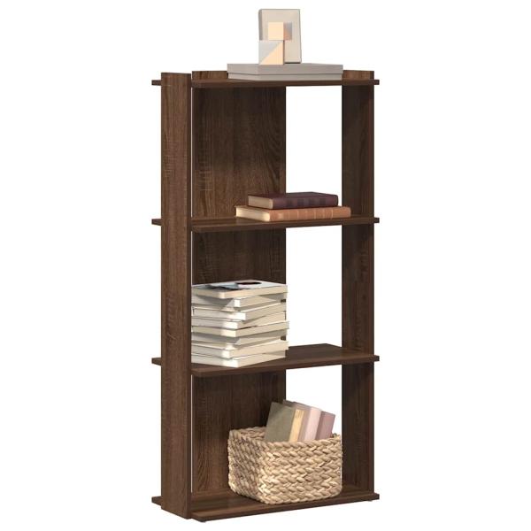 ARDEBO.de - Bücherregal 3 Böden Braun Eiche-Optik 60x30x120cm Holzwerkstoff