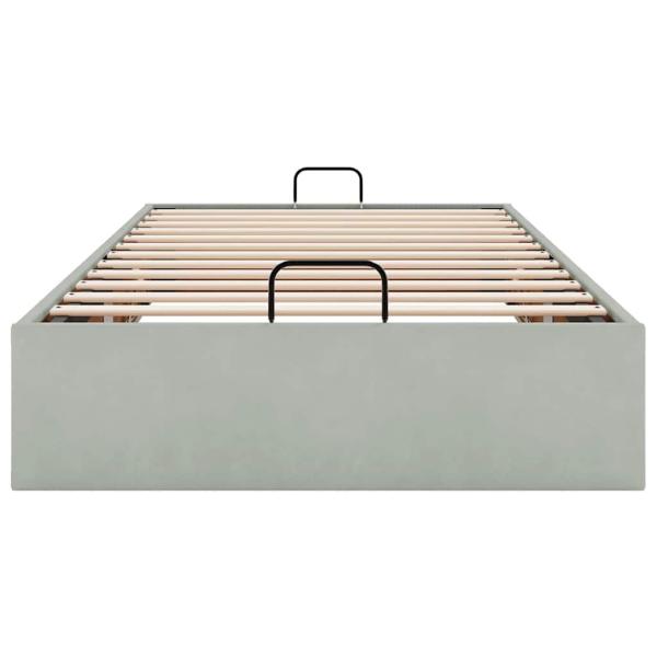 Ottoman-Bett ohne Matratze Hellgrau 80x200 cm Samt