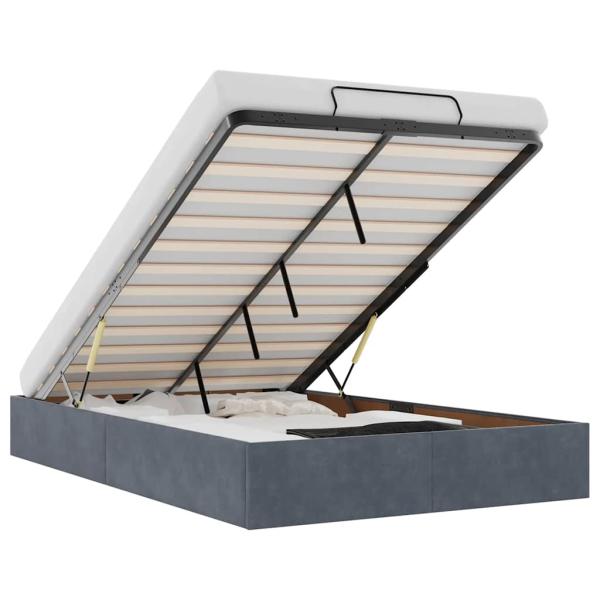ARDEBO.de - Ottoman-Bett ohne Matratze Dunkelgrau 120x190 cm Samt