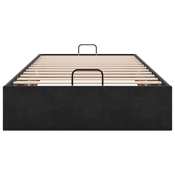 Ottoman-Bett ohne Matratze Schwarz 90x190 cm Samt