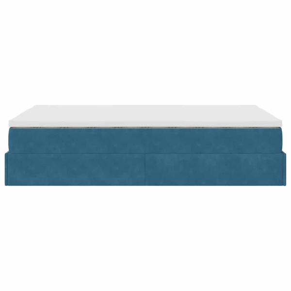 Ottoman-Bett mit Matratze Dunkelblau 120x190 cm Samt