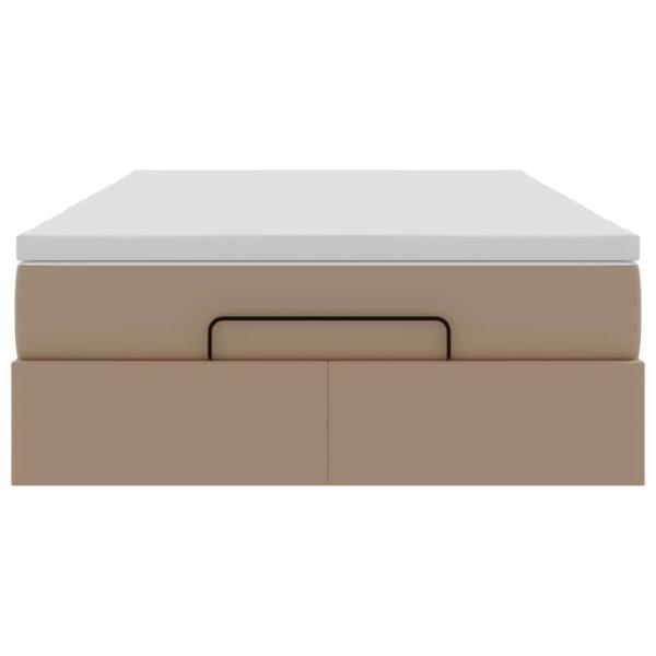 Ottoman-Bett mit Matratze Cappuccino-Braun 120x190cm Kunstleder