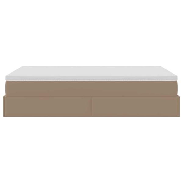 Ottoman-Bett mit Matratze Cappuccino-Braun 120x190cm Kunstleder